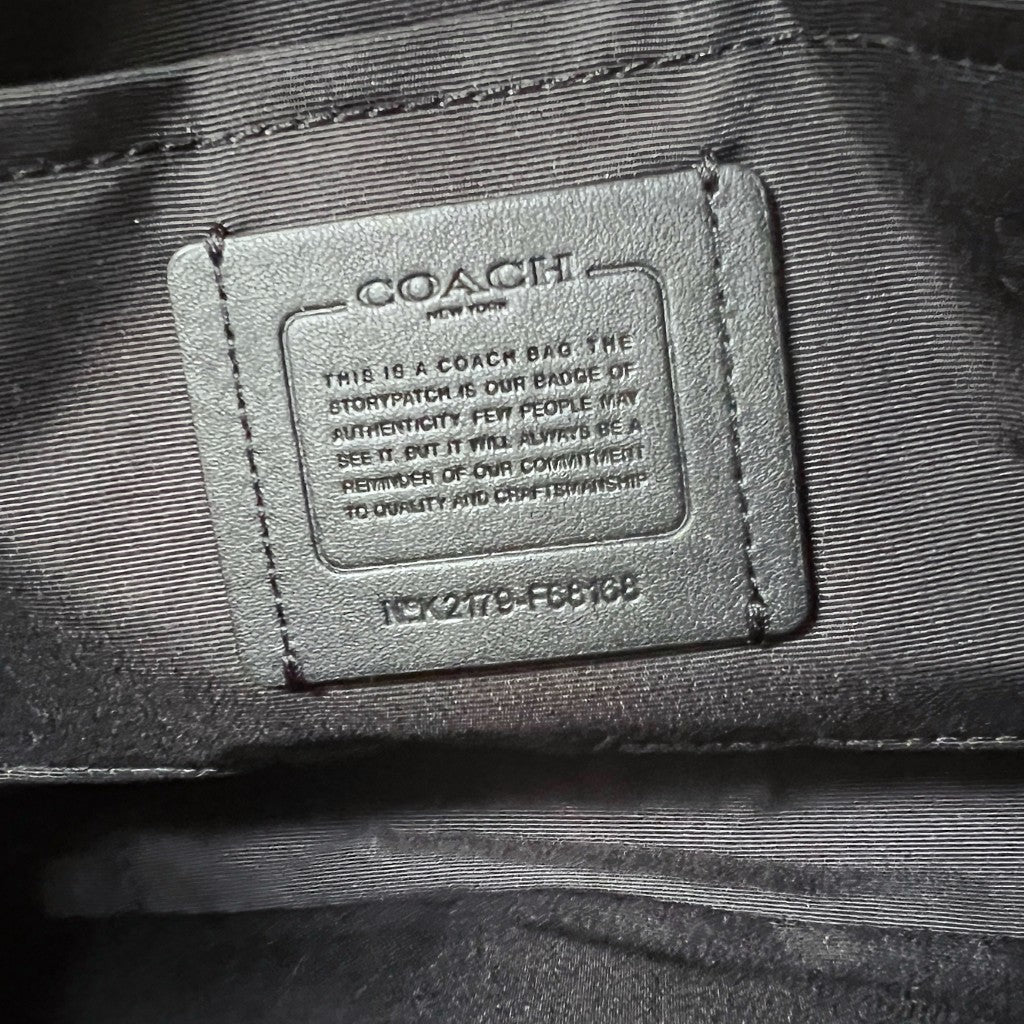 Coach Black Leather Front Logo Double Compartment Crossbody Shoulder Bag Like New