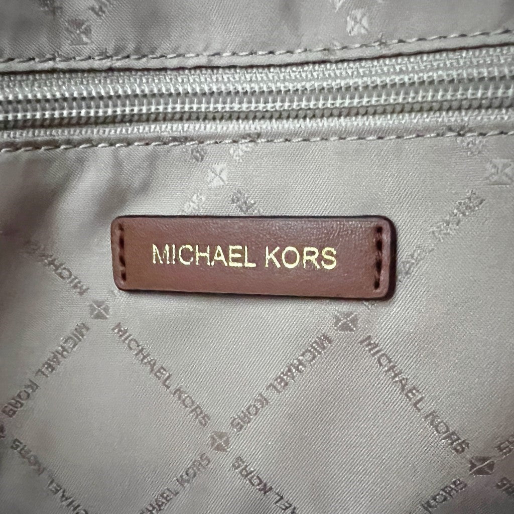 Michael Kors Caramel Leather Monogram 2 Way Shoulder Bag Like New