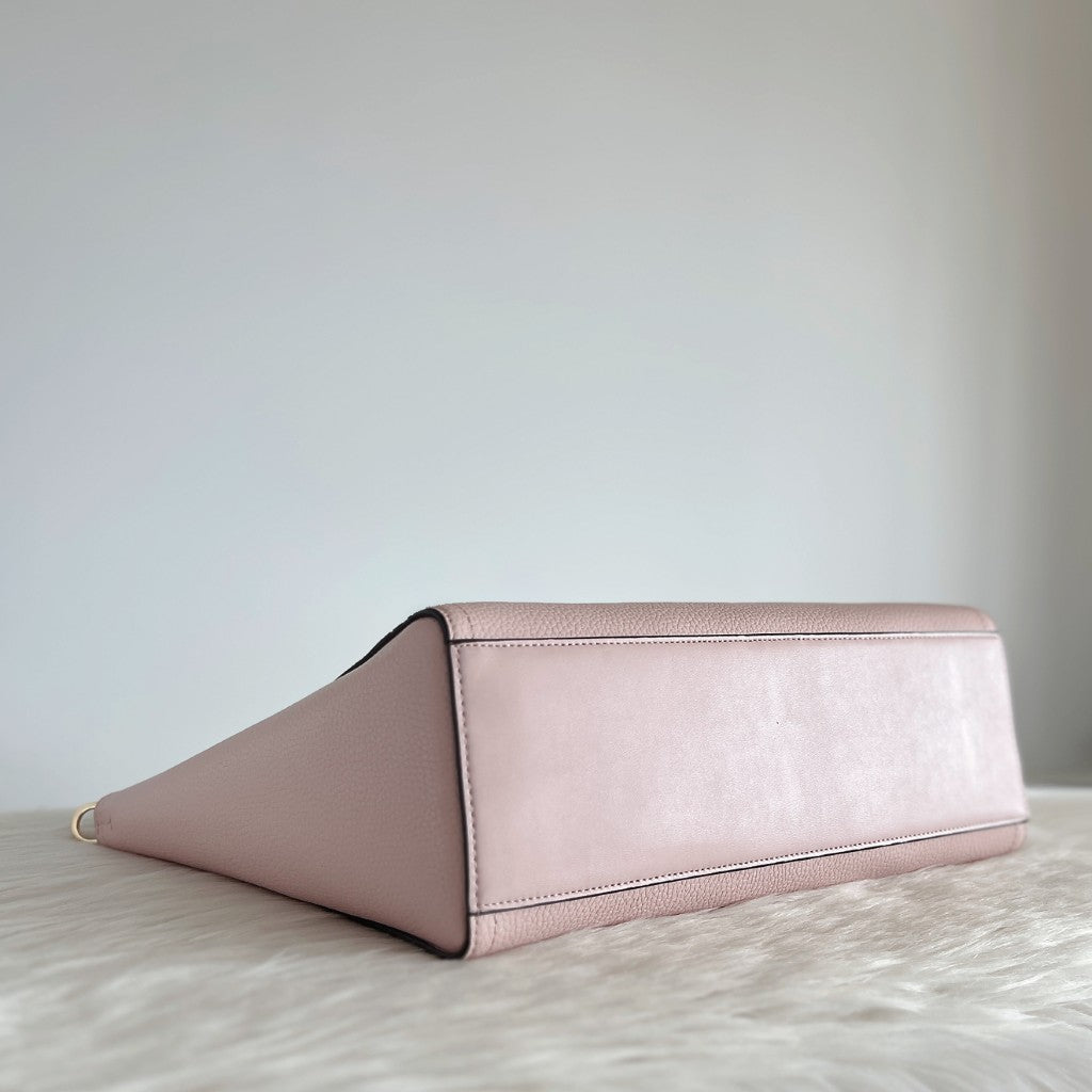 Michael Kors Pink Leather Monogram 2 Way Shoulder Bag 3 in 1 Like New