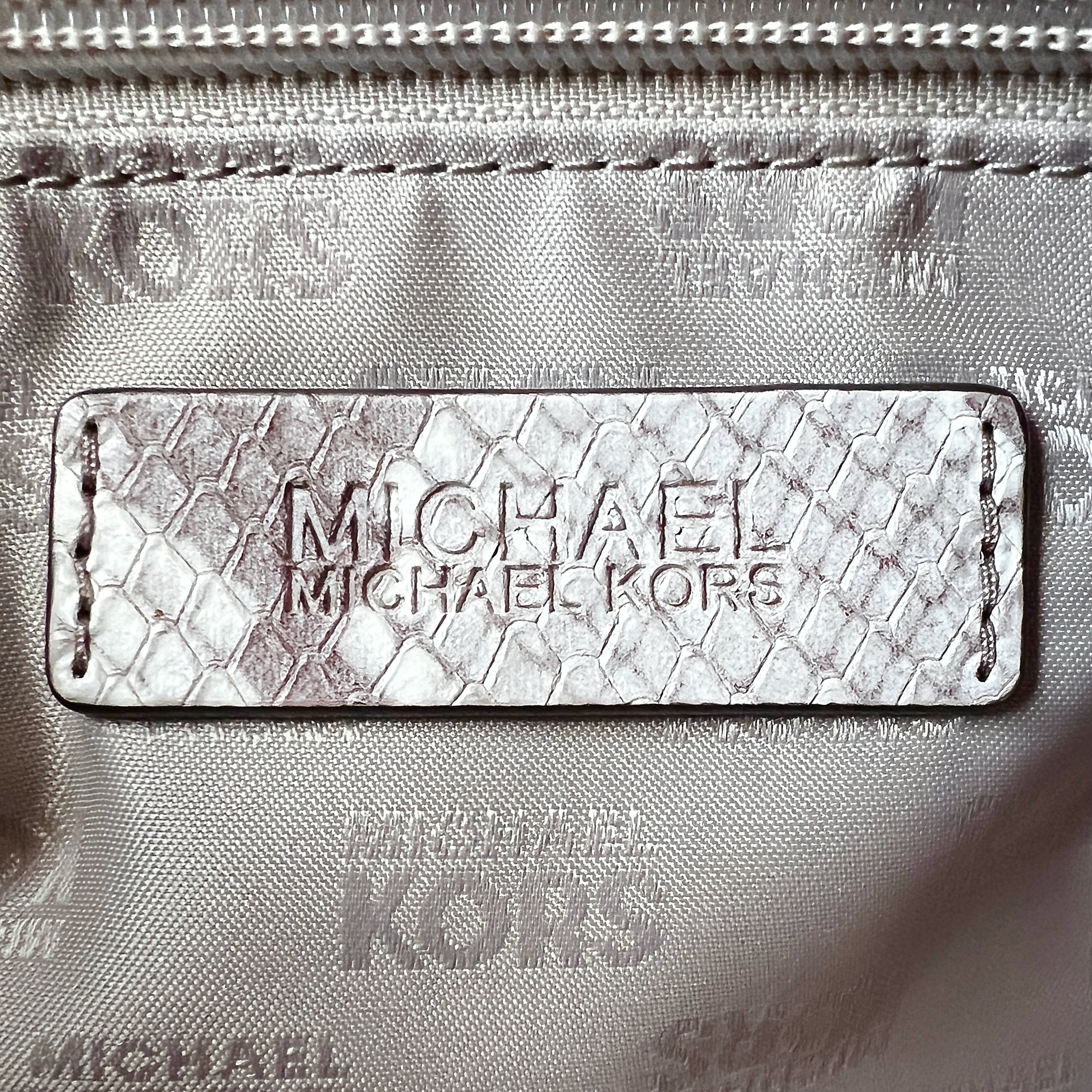 Michael Kors Python Print Leather Chain Detail 2 Way Shoulder Bag Excellent