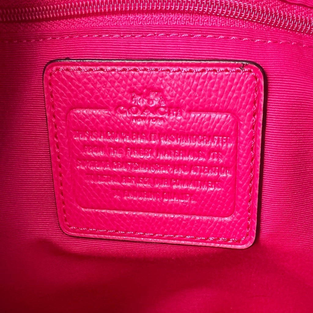 Coach Fuchsia Leather Monogram Front Logo Crossbody Shoulder Bag Excellent