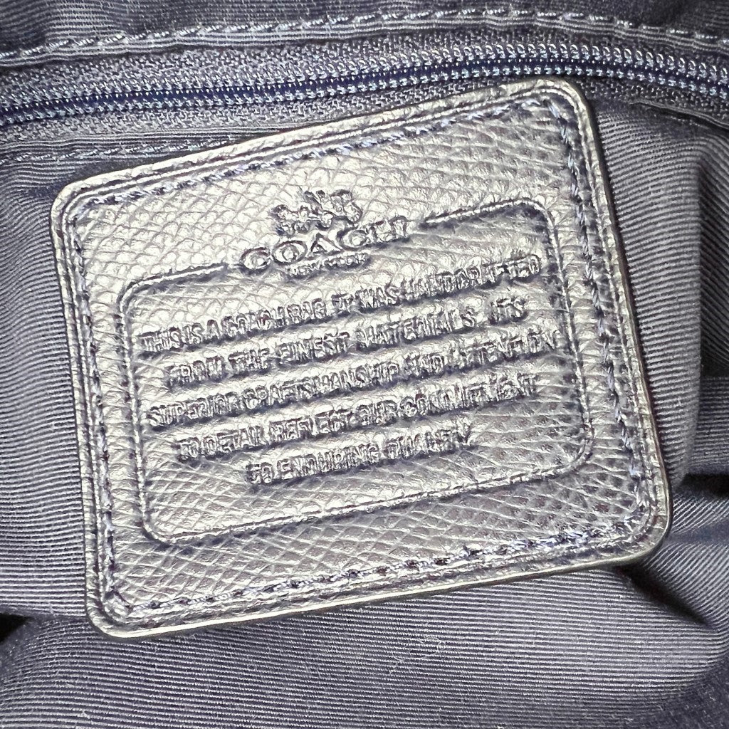 Coach Navy Leather Triple Compartment 2 Way Shoulder Bag Like New