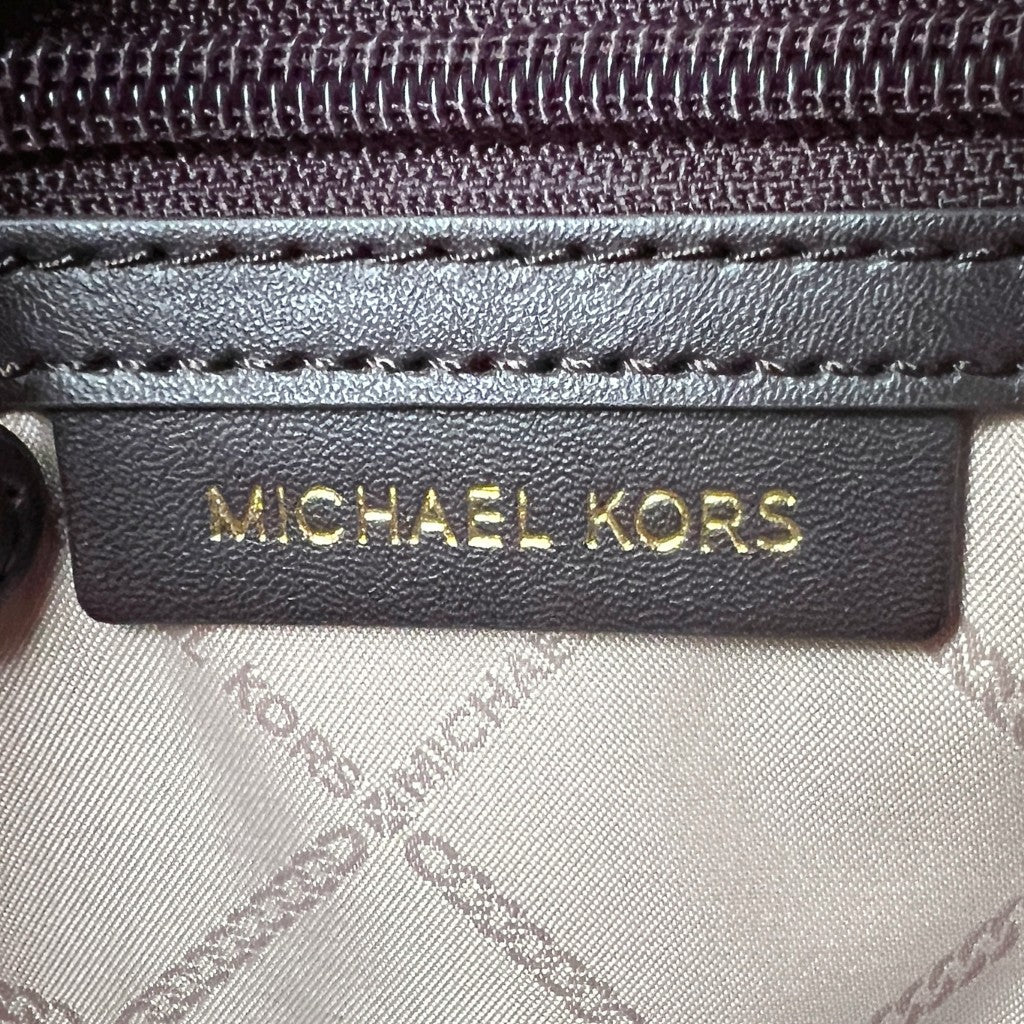 Michael Kors Chocolate Leather Monogram 2 Way Shoulder Bag Like New