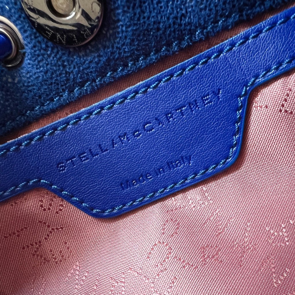 Stella Mccartney Blue Bohemian Fringe Bucket Crossbody Shoulder Bag Excellent