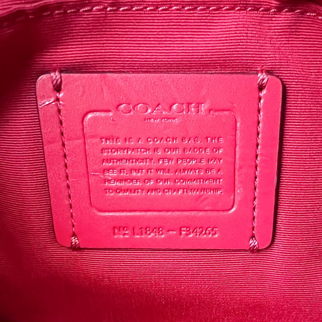 Coach Fuchsia Leather Double Compartment Crossbody Shoulder Bag Excellent