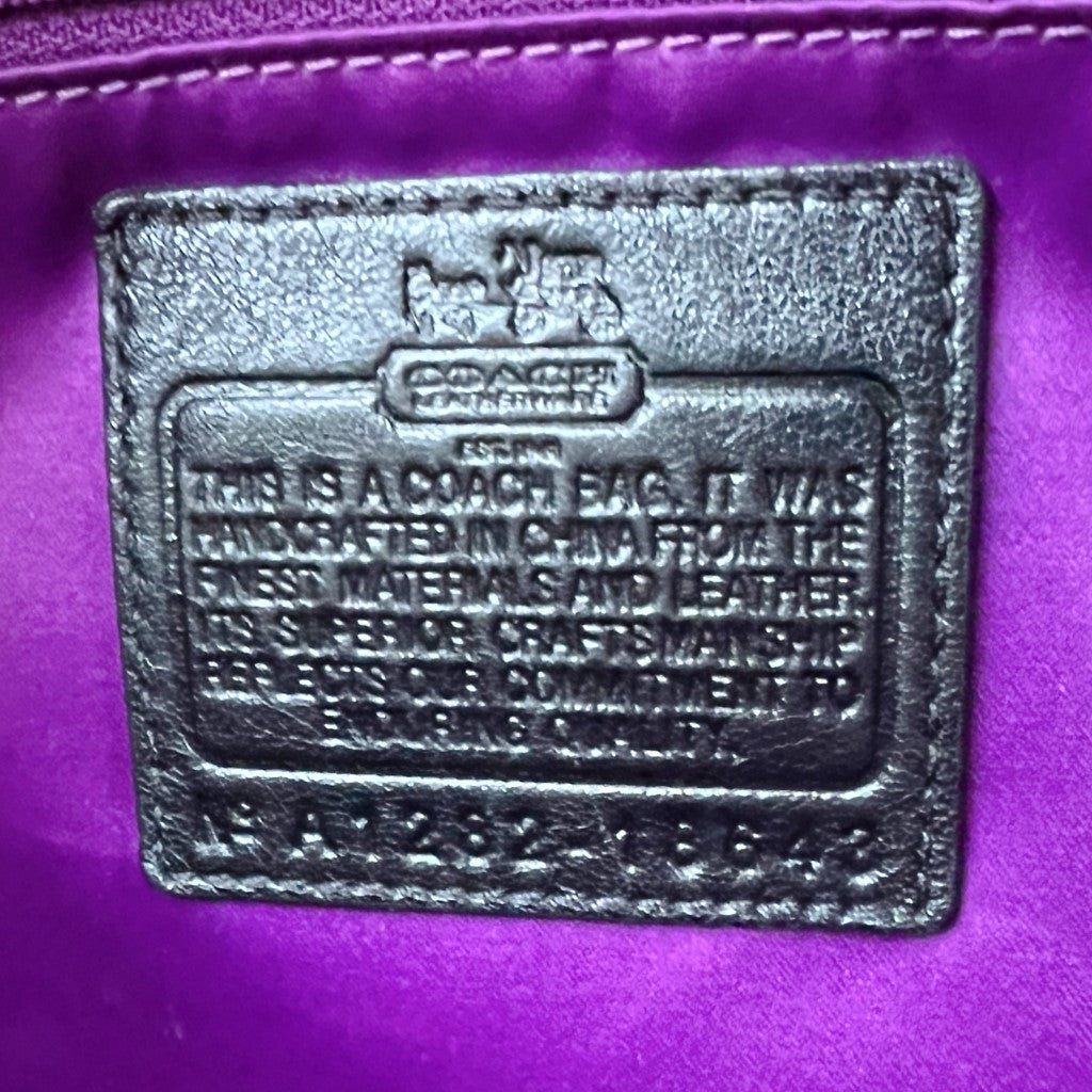 Coach Black Leather Front Buckle Detail 2 Way Shoulder Bag Excellent