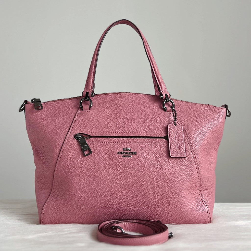 Coach Pink Leather Front Detail 2 Way Shoulder Bag Like New