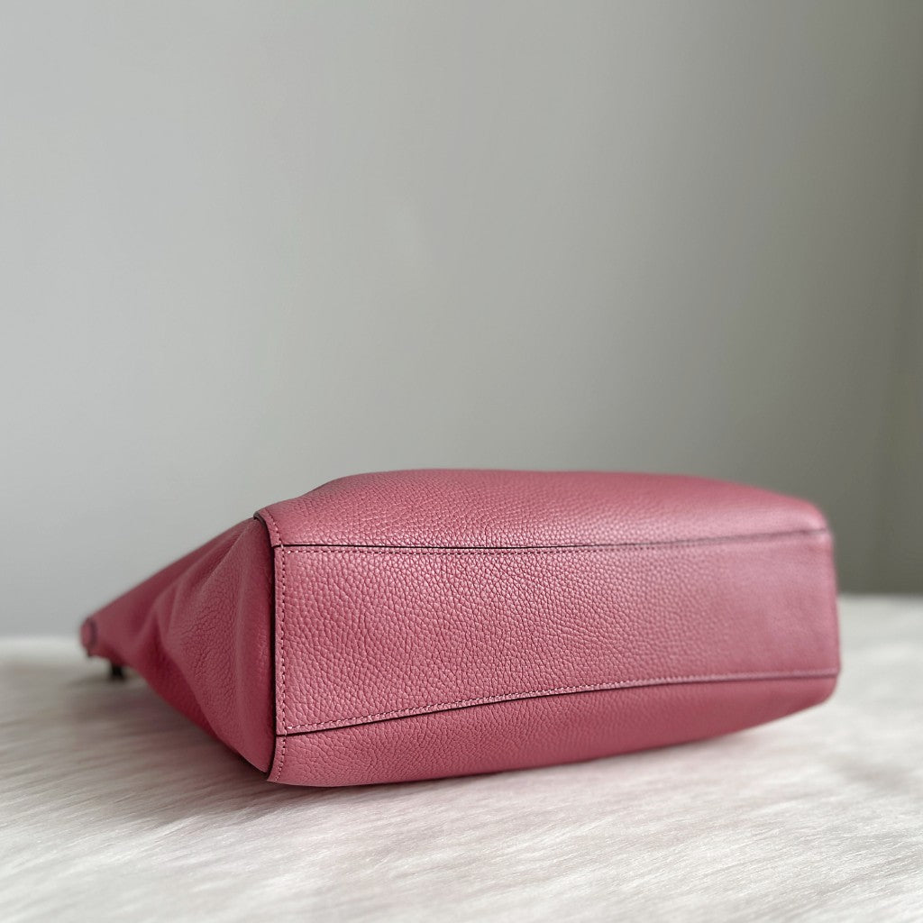 Coach Pink Leather Front Detail 2 Way Shoulder Bag Like New