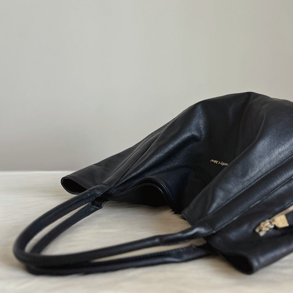 See by Chloe Black Leather Side Zip Detail Shoulder Bag Excellent