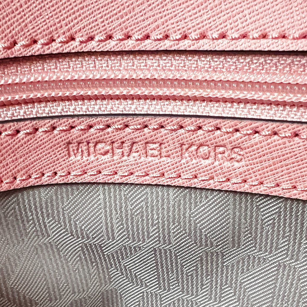 Michael Kors Pink Saffiano Leather MK Charm 2 Way Shoulder Bag Excellent