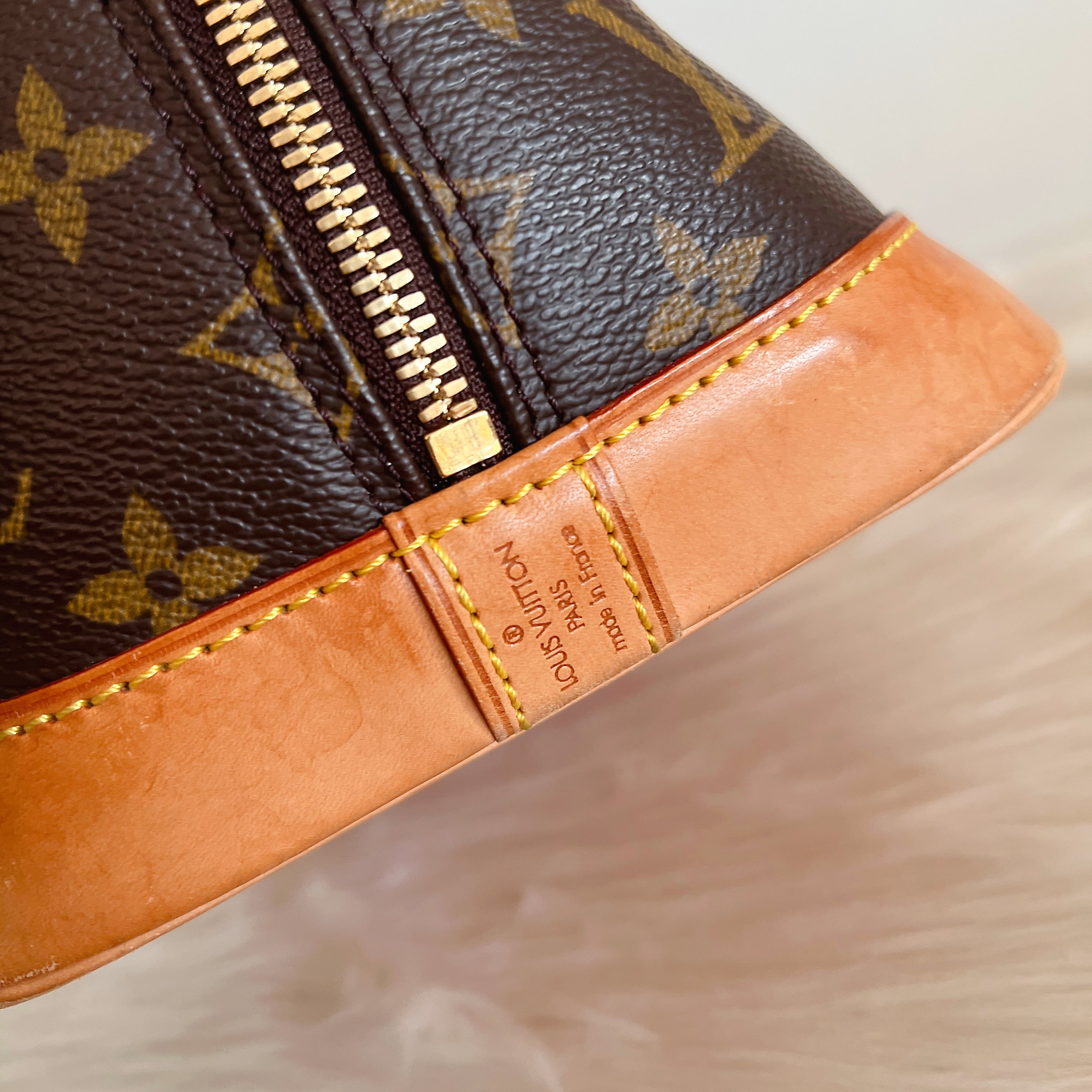 Louis Vuitton Signature Monogram Alma Tote + Lock & Key