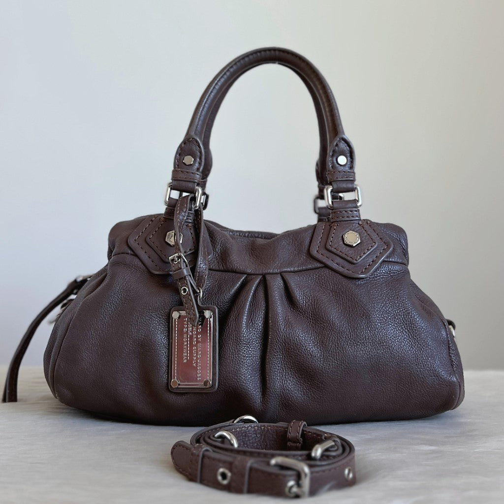 Marc Jacobs Taupe Leather Classic Q 2 Way Shoulder Bag