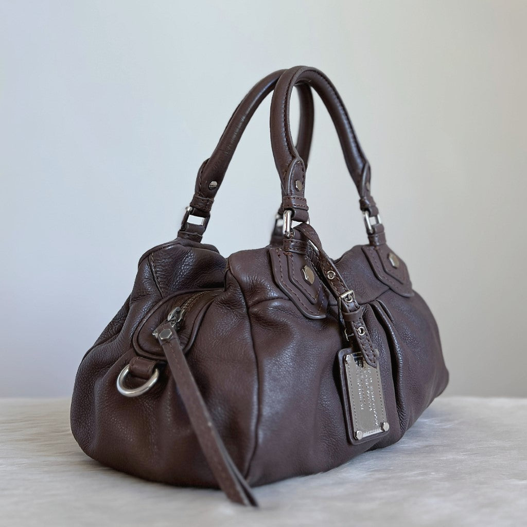 Marc Jacobs Taupe Leather Classic Q 2 Way Shoulder Bag