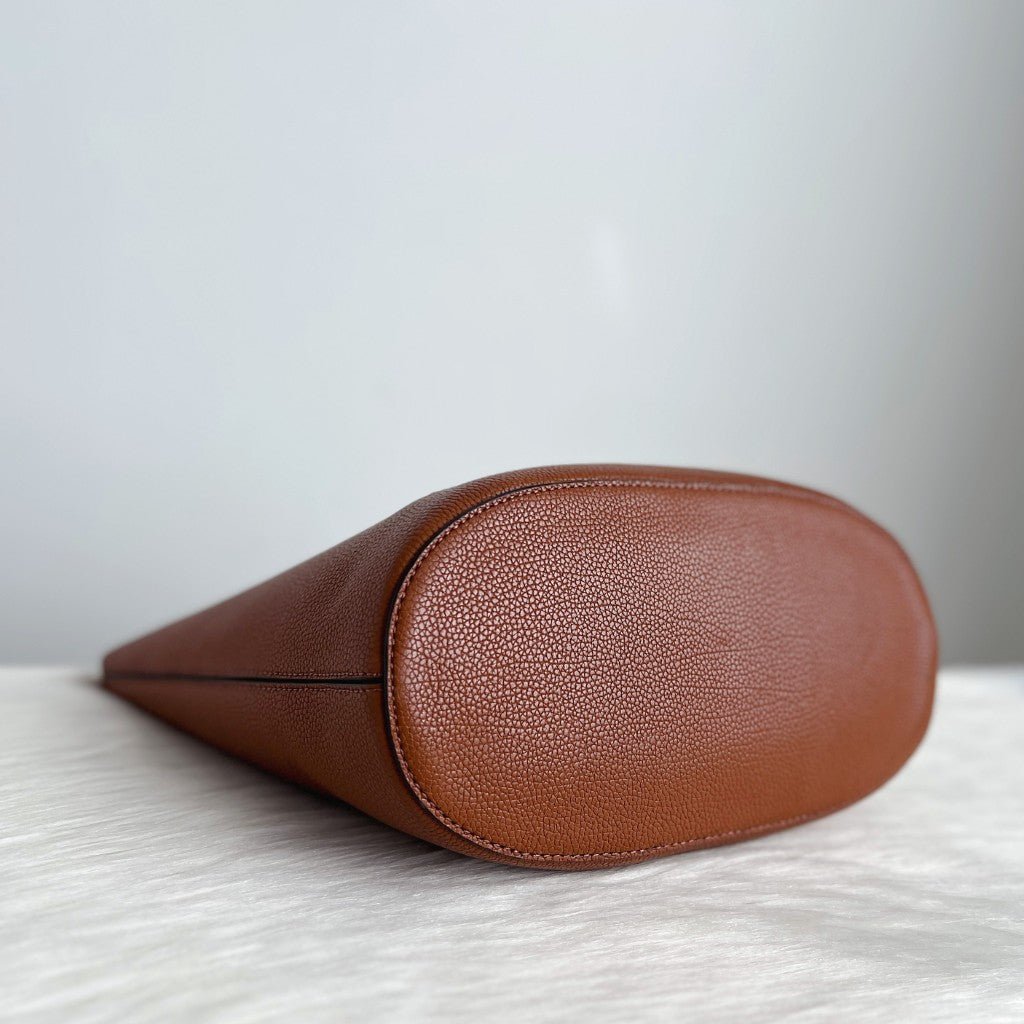 Ralph Lauren Caramel Leather Bucket 2 Way Shoulder Bag Like New