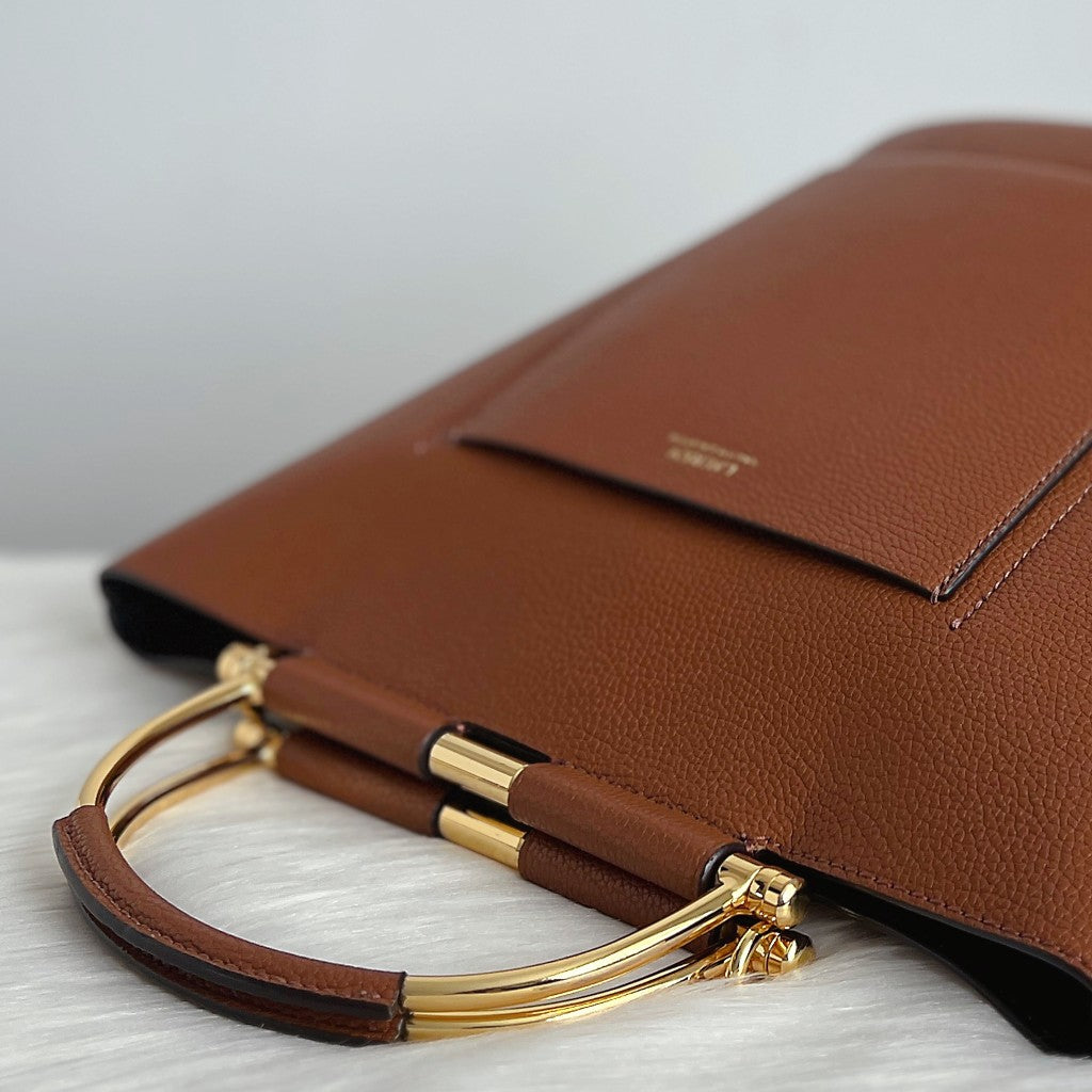 Ralph Lauren Caramel Leather Bucket 2 Way Shoulder Bag Like New