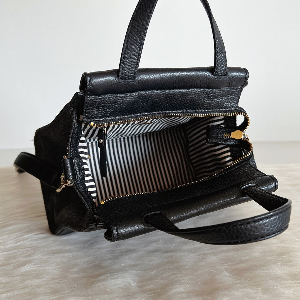 Kate Spade Leather Wool Patchwork 2 Way Shoulder Bag Like New