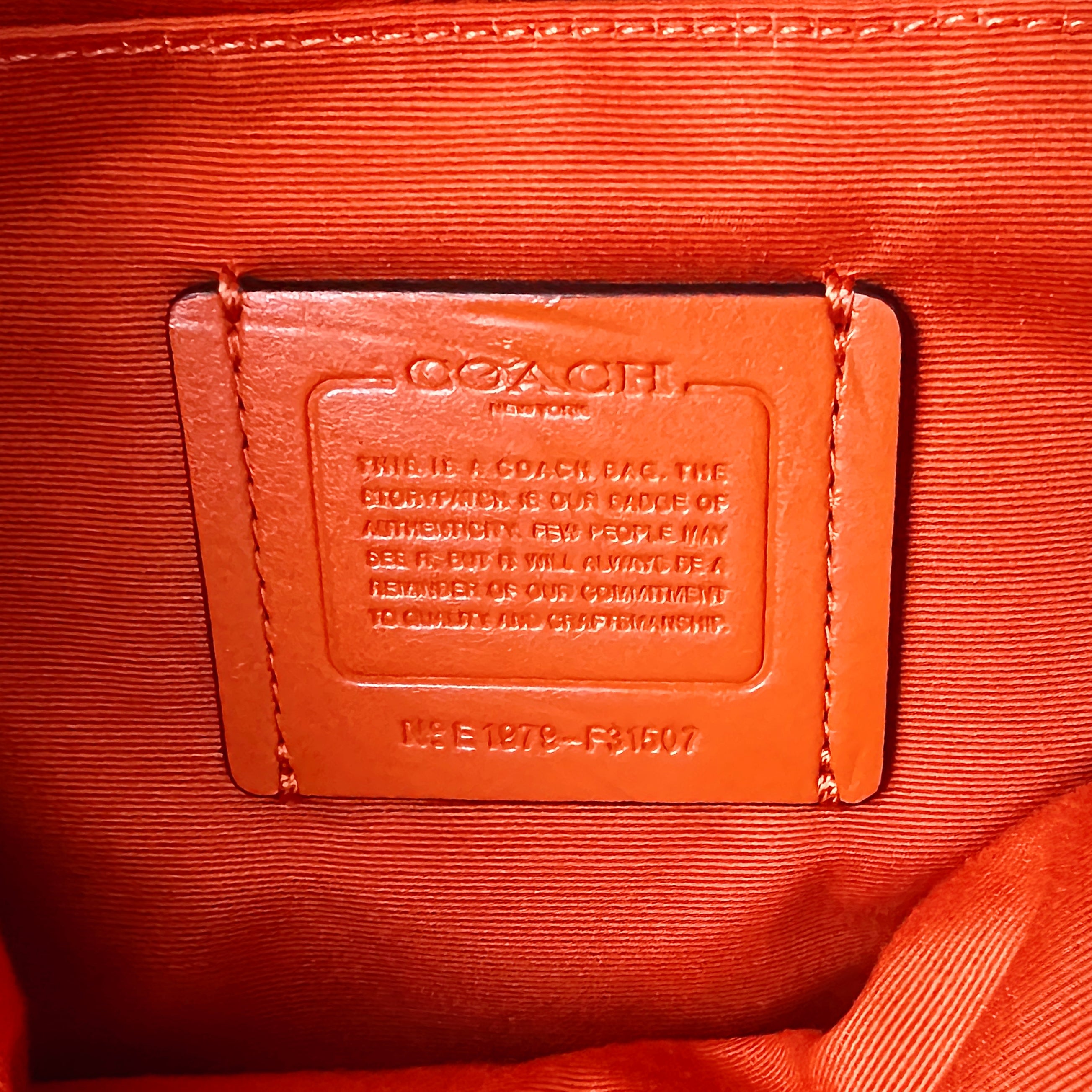 Coach Orange Leather Slouchy Bucket 2 Way Shoulder Bag Like New