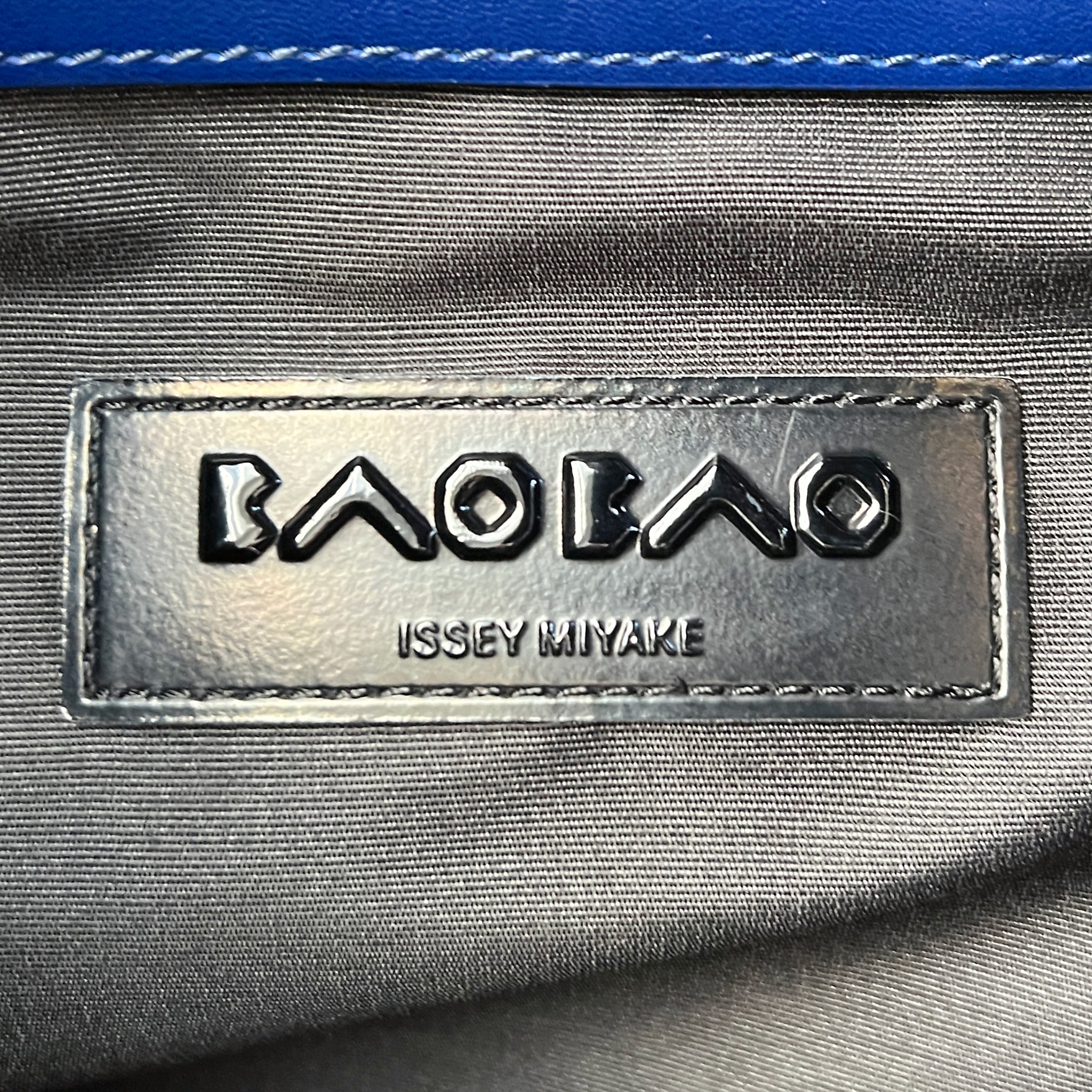 Issey Miyake Blue Block Geometric Panels 2 Way Shoulder Bag Excellent