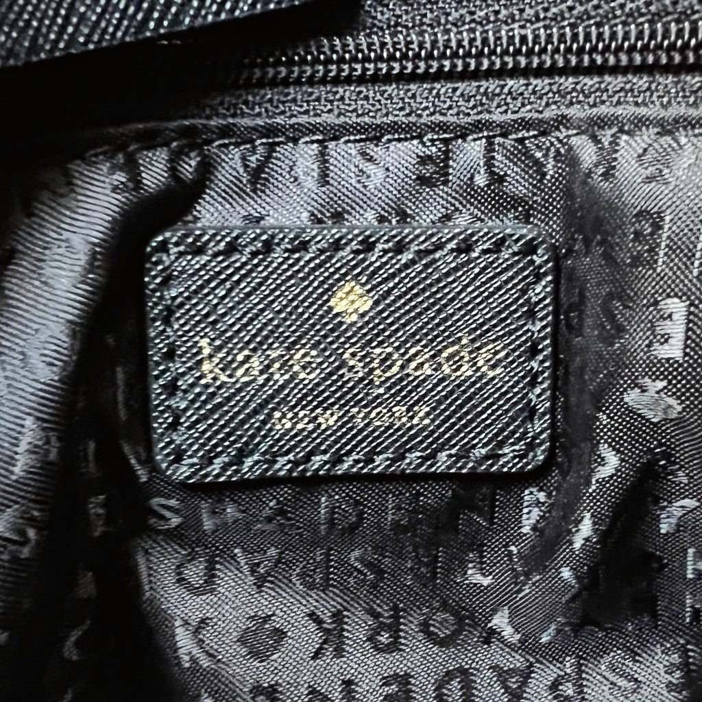 Kate Spade Black Leather Rhinestone Detail 2 Way Shoulder Bag Excellent