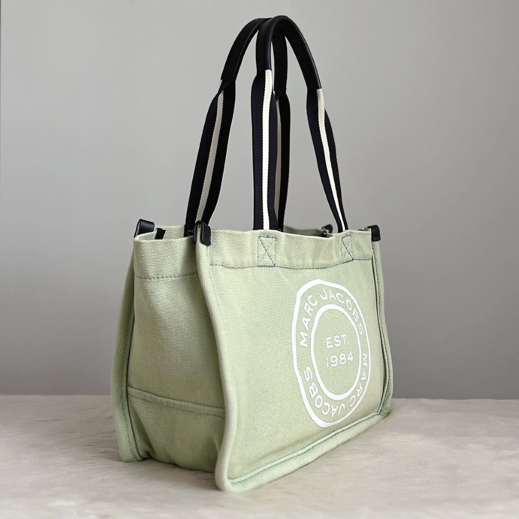 Marc Jacobs Mint Canvas Front Pattern Carryall Shoulder Bag