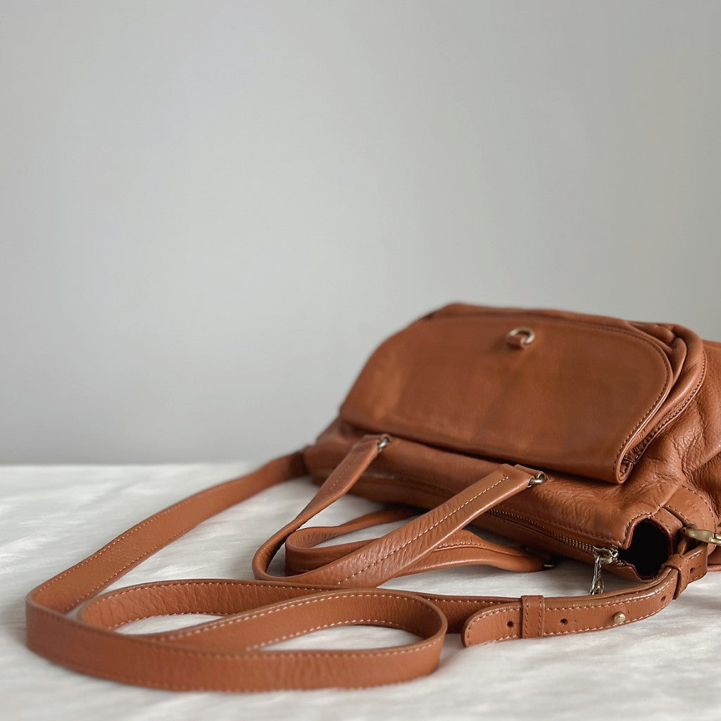 See by Chloe Caramel Leather Tassel Charm 2 Way Shoulder Bag Excellent