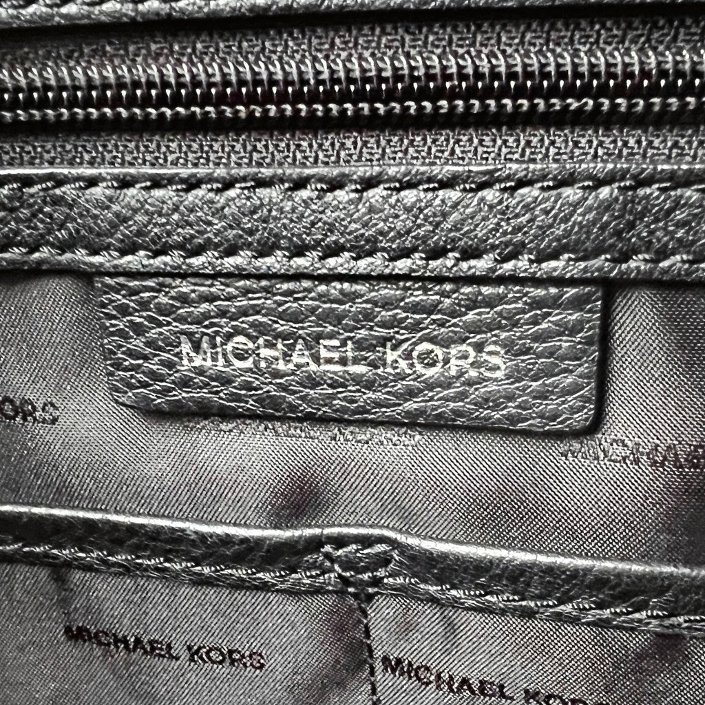 Michael Kors Black Leather Tassel Charm Large 2 Way Shoulder Bag Like New