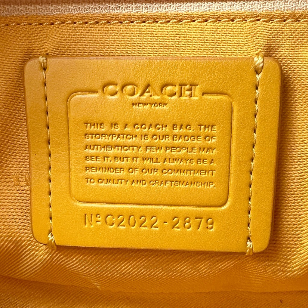 Coach Yellow Leather Front Logo Small Crossbody Shoulder Bag Like New