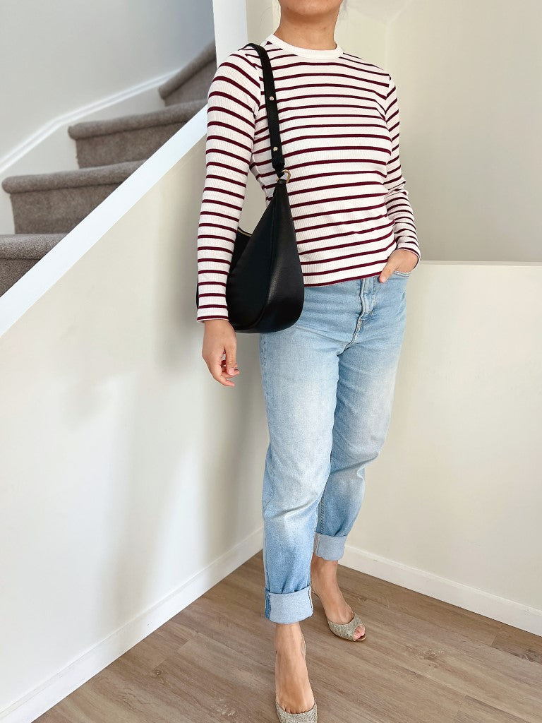 Kate Spade Black Leather Slouchy Half Moon 2 Way Shoulder Bag Like New