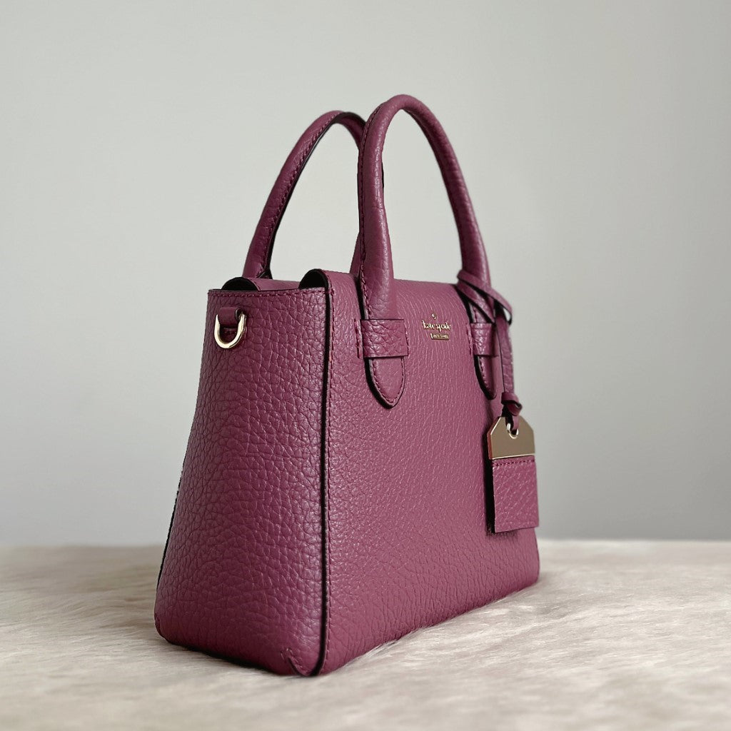 Kate Spade Rose Leather Front Logo 2 Way Shoulder Bag Like New