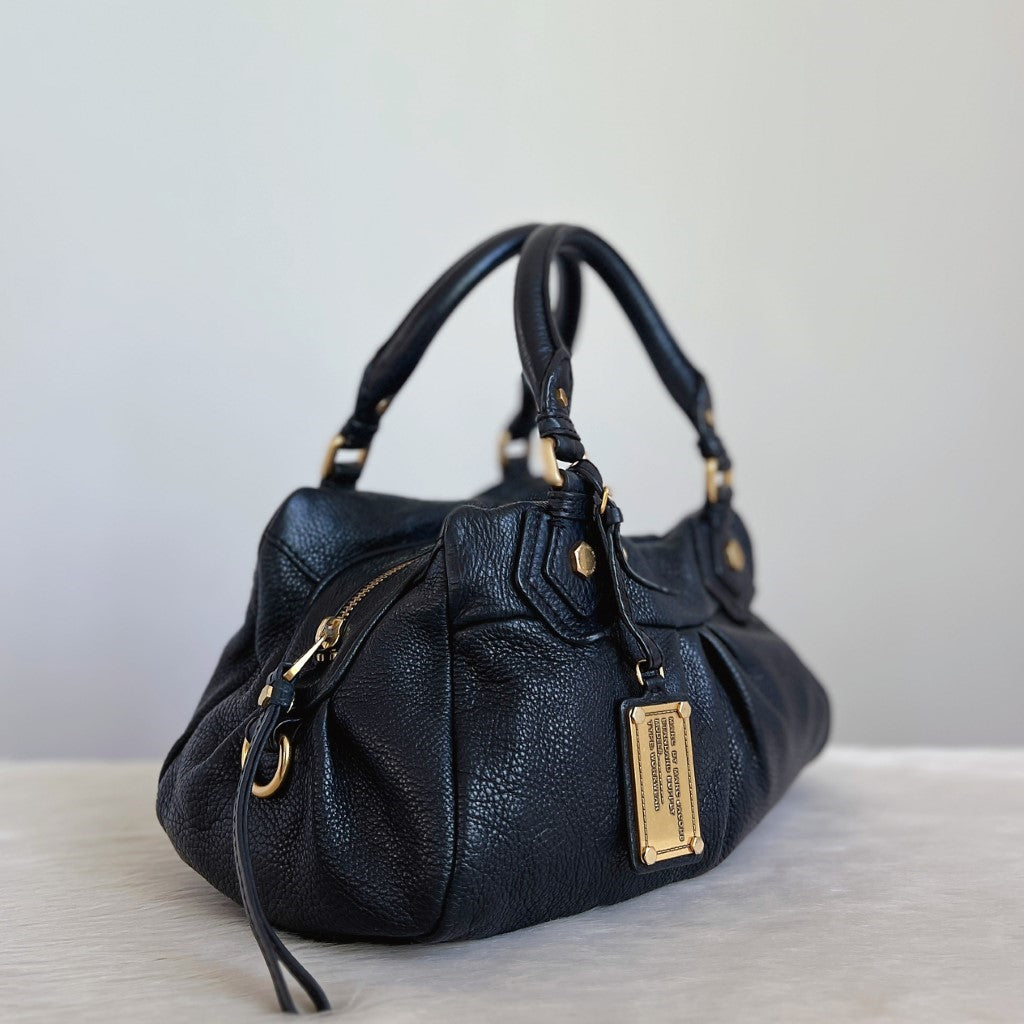 Marc Jacobs Black Leather Classic Q 2 Way Shoulder Bag Excellent