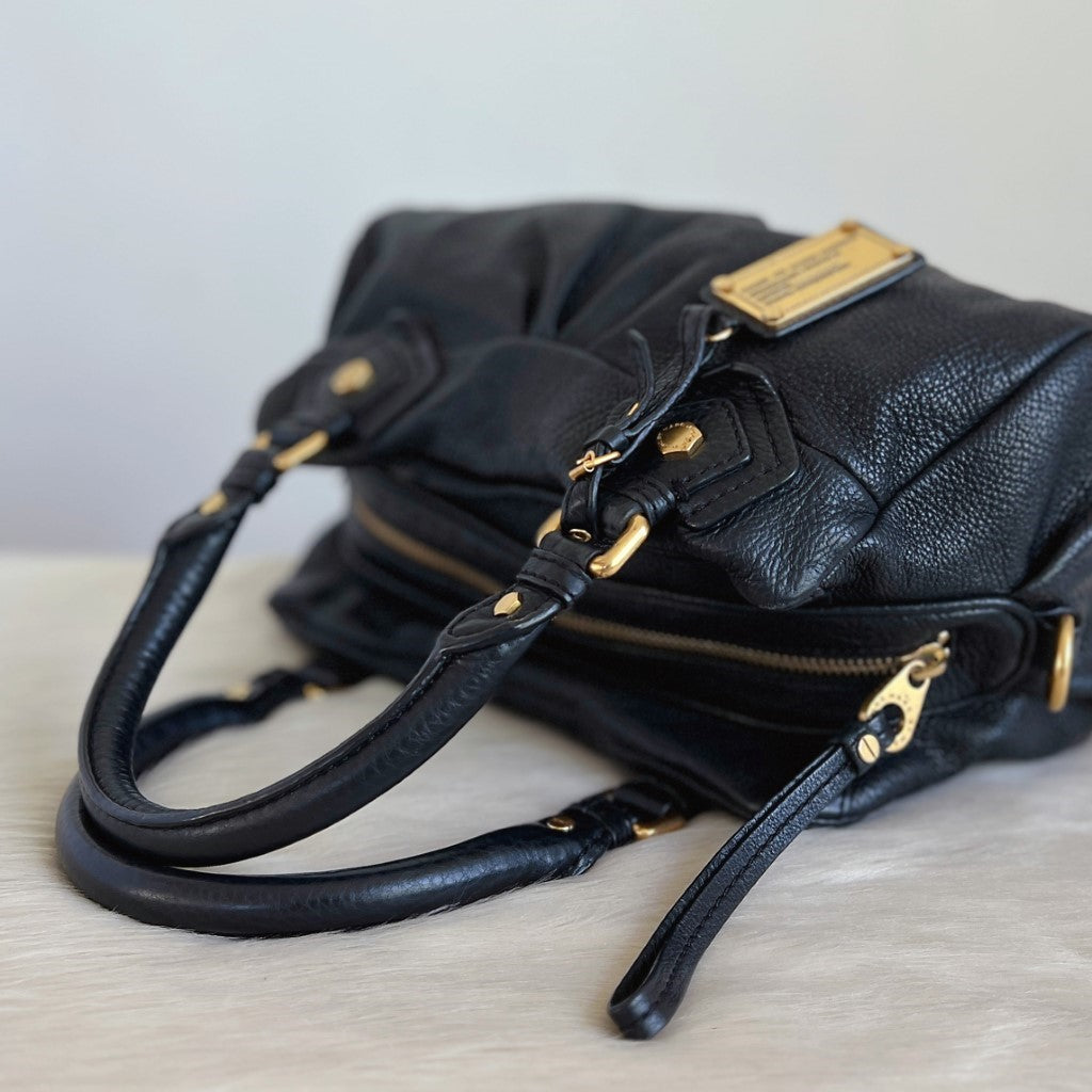 Marc Jacobs Black Leather Classic Q 2 Way Shoulder Bag Excellent