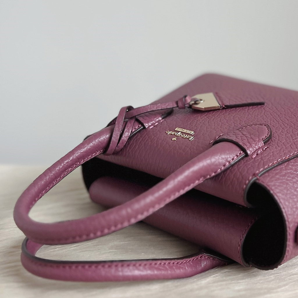 Kate Spade Rose Leather Front Logo 2 Way Shoulder Bag Like New