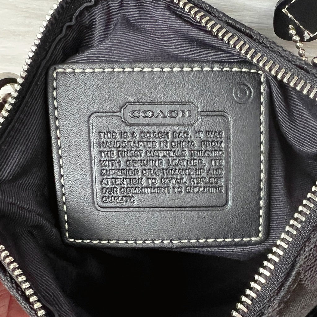 Coach Black Leather Monogram Small Crossbody Shoulder Bag Like New