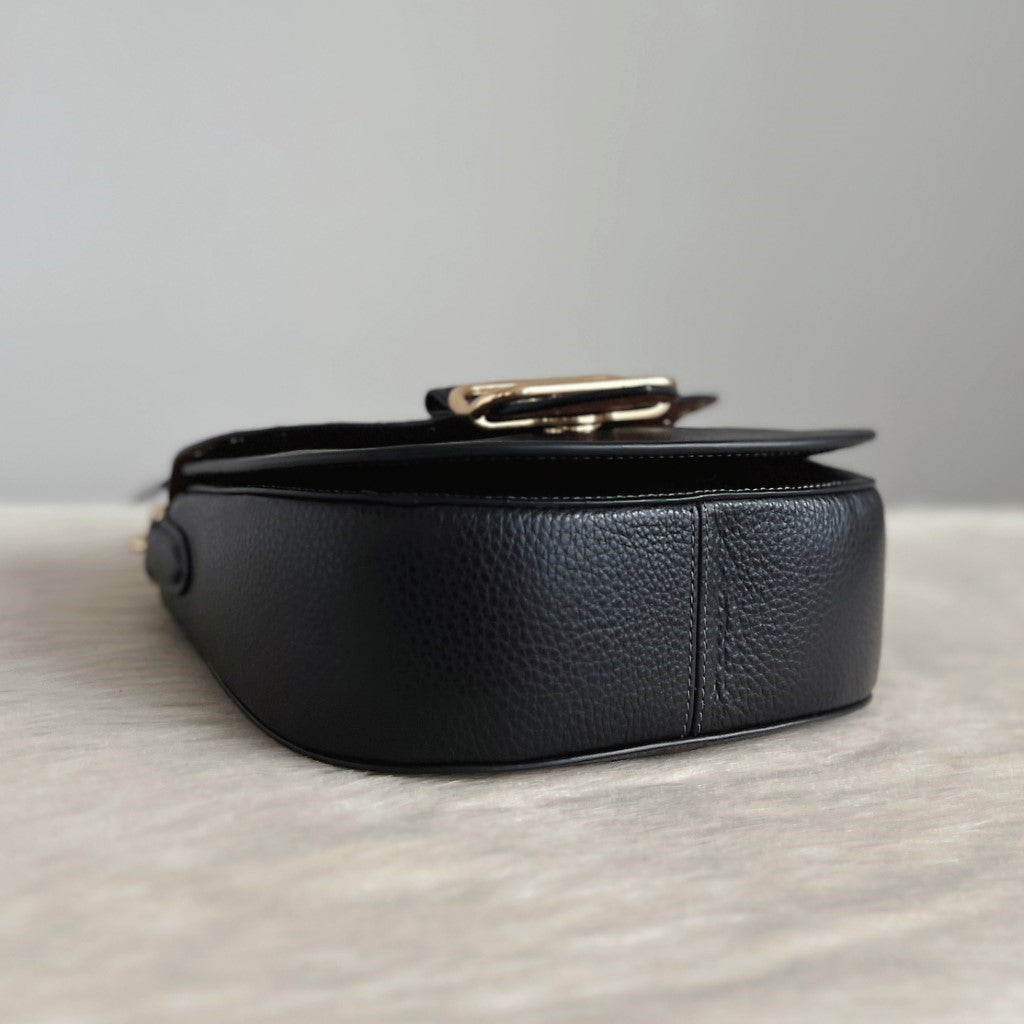 Coach Black Leather Monogram Studded Detail Crossbody Shoulder Bag Like New