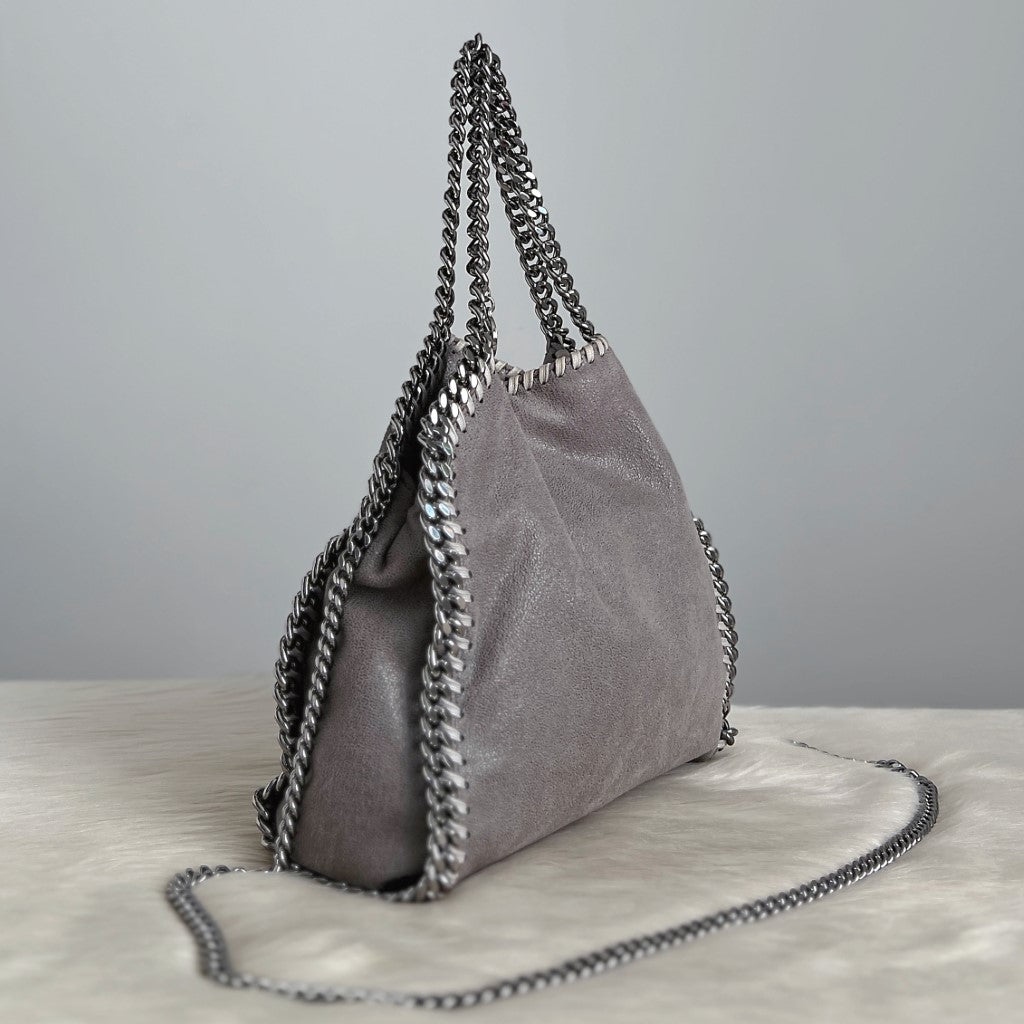 Stella Mccartney Grey Signature Falabella 2 Way Shoulder Bag Excellent