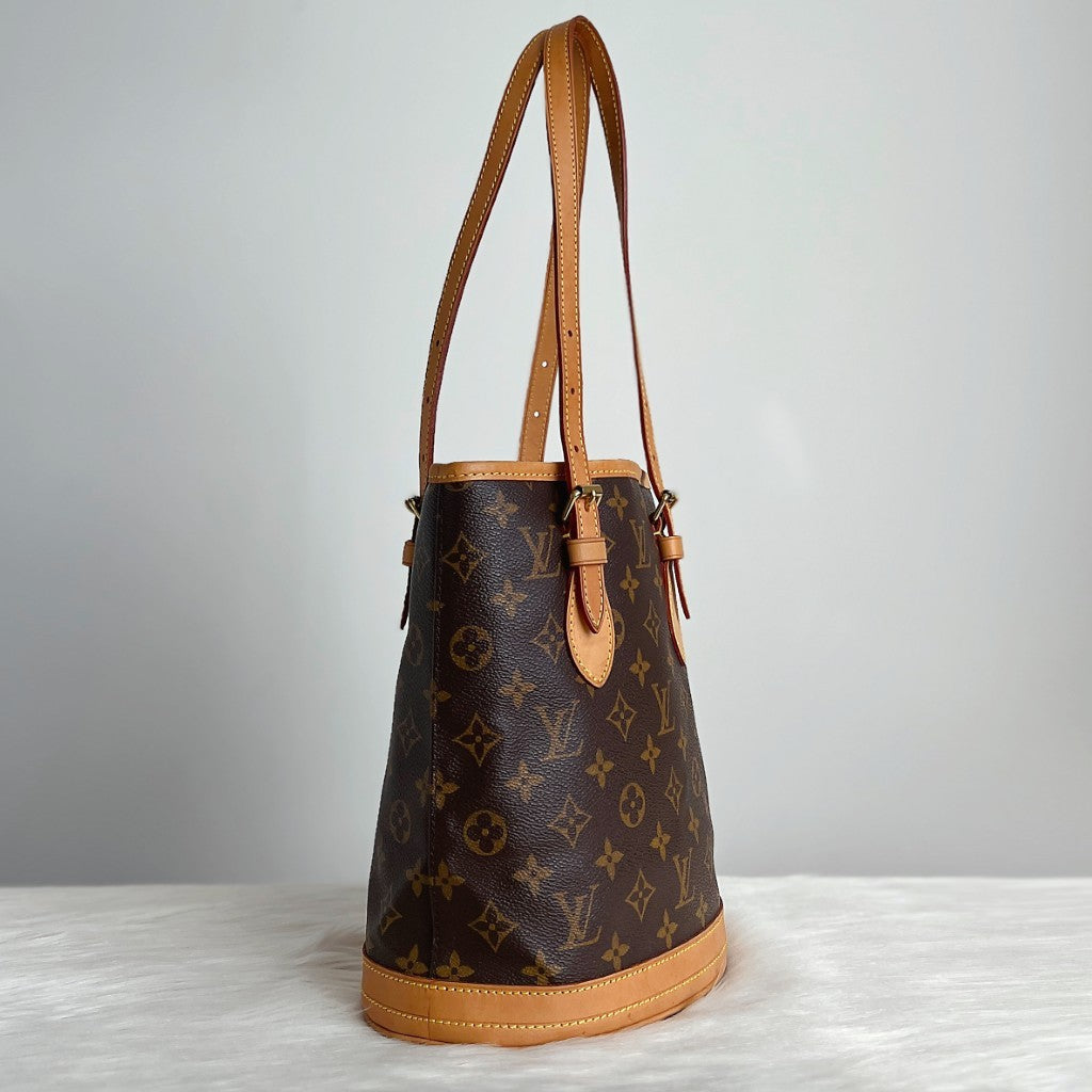 Louis Vuitton Signature Monogram Bucket PM Shoulder Bag