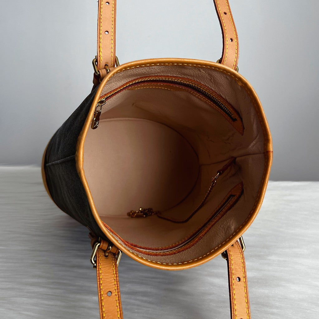 Louis Vuitton Signature Monogram Bucket PM Shoulder Bag