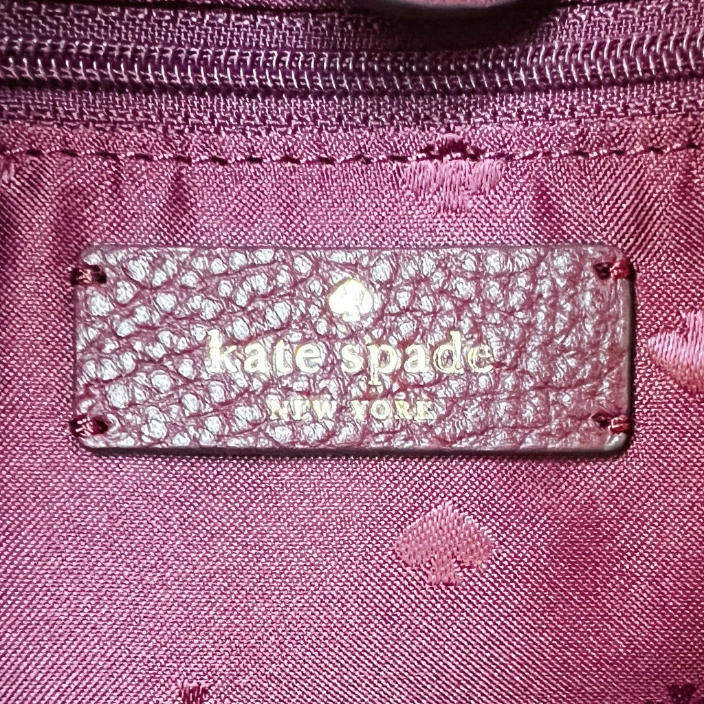 Kate Spade Burgundy Leather Triple Compartment 2 Way Shoulder Bag Excellent