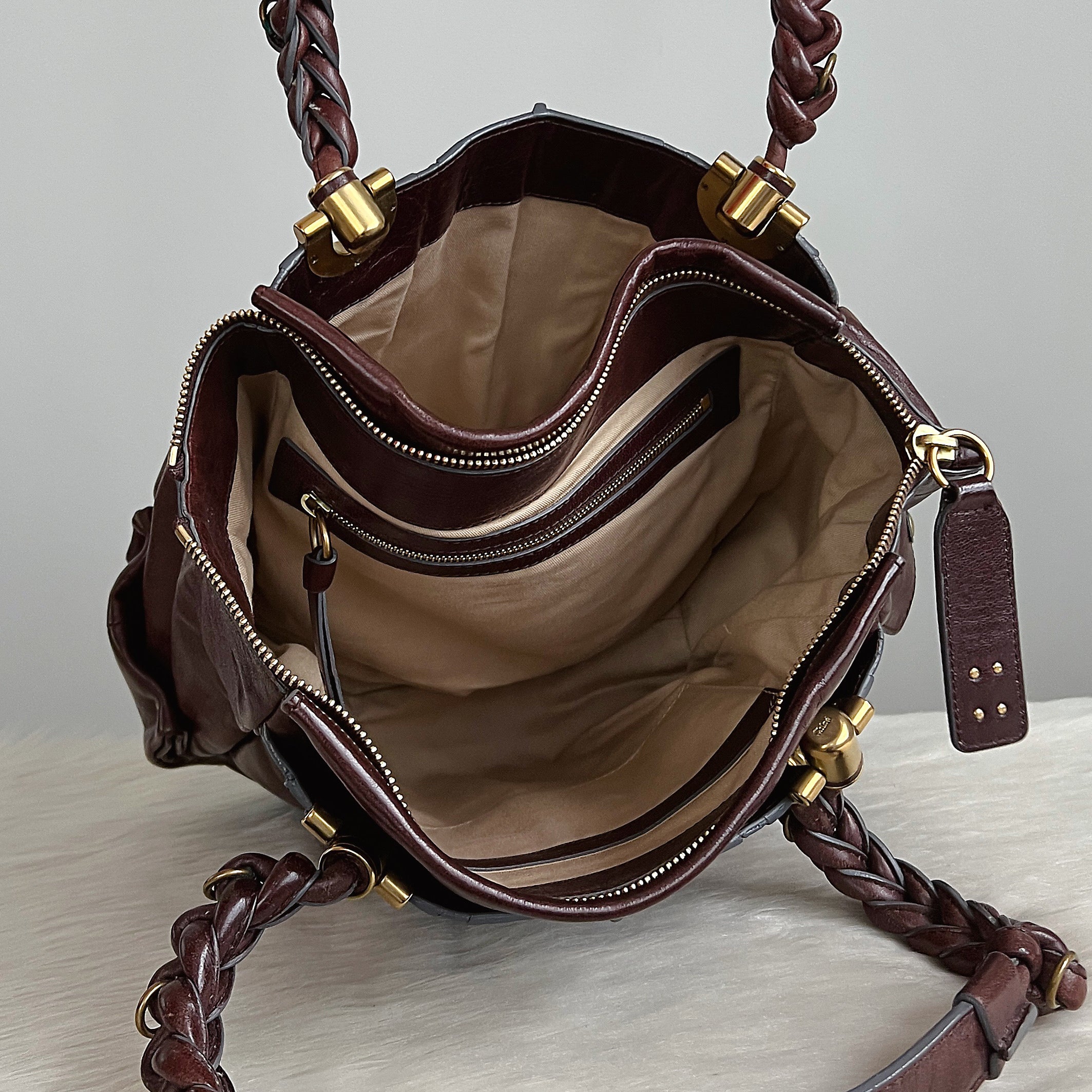 Chloe Dark Chocolate Leather Heloise Shoulder Bag