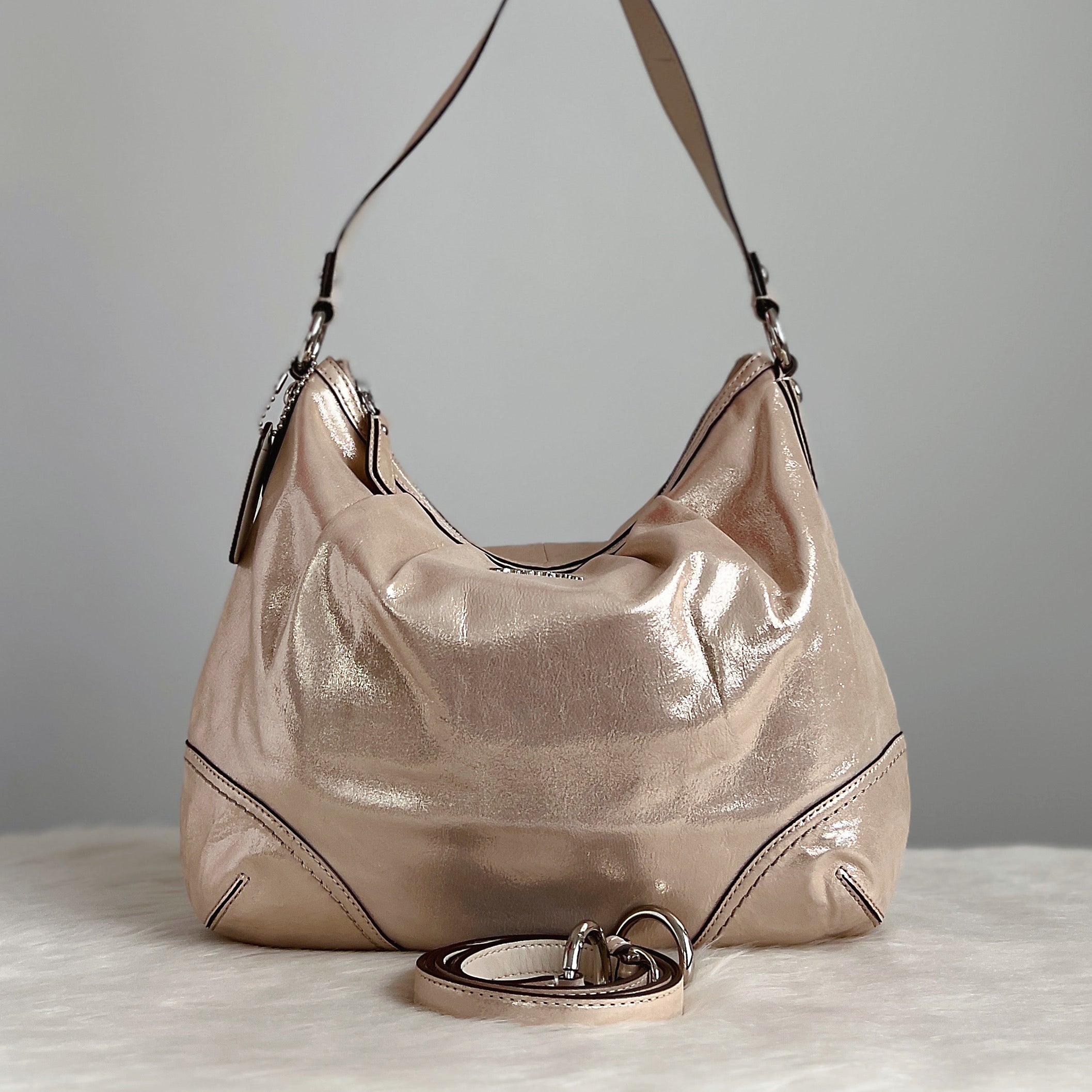 Coach Light Gold Slouchy 2 Way Shoulder Bag