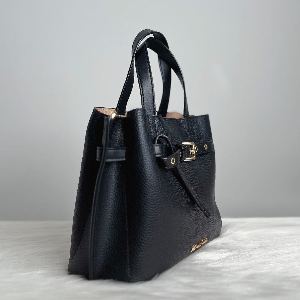 Michael Kors Black Leather Triple Compartment 2 Way Shoulder Bag Like New