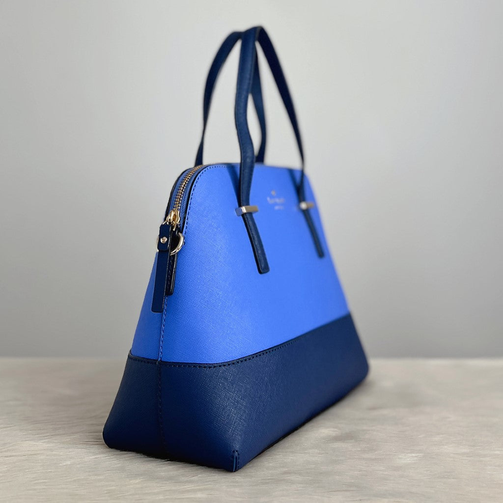 Kate Spade Two Tone Leather Front Logo 2 Way Shoulder Bag Like New
