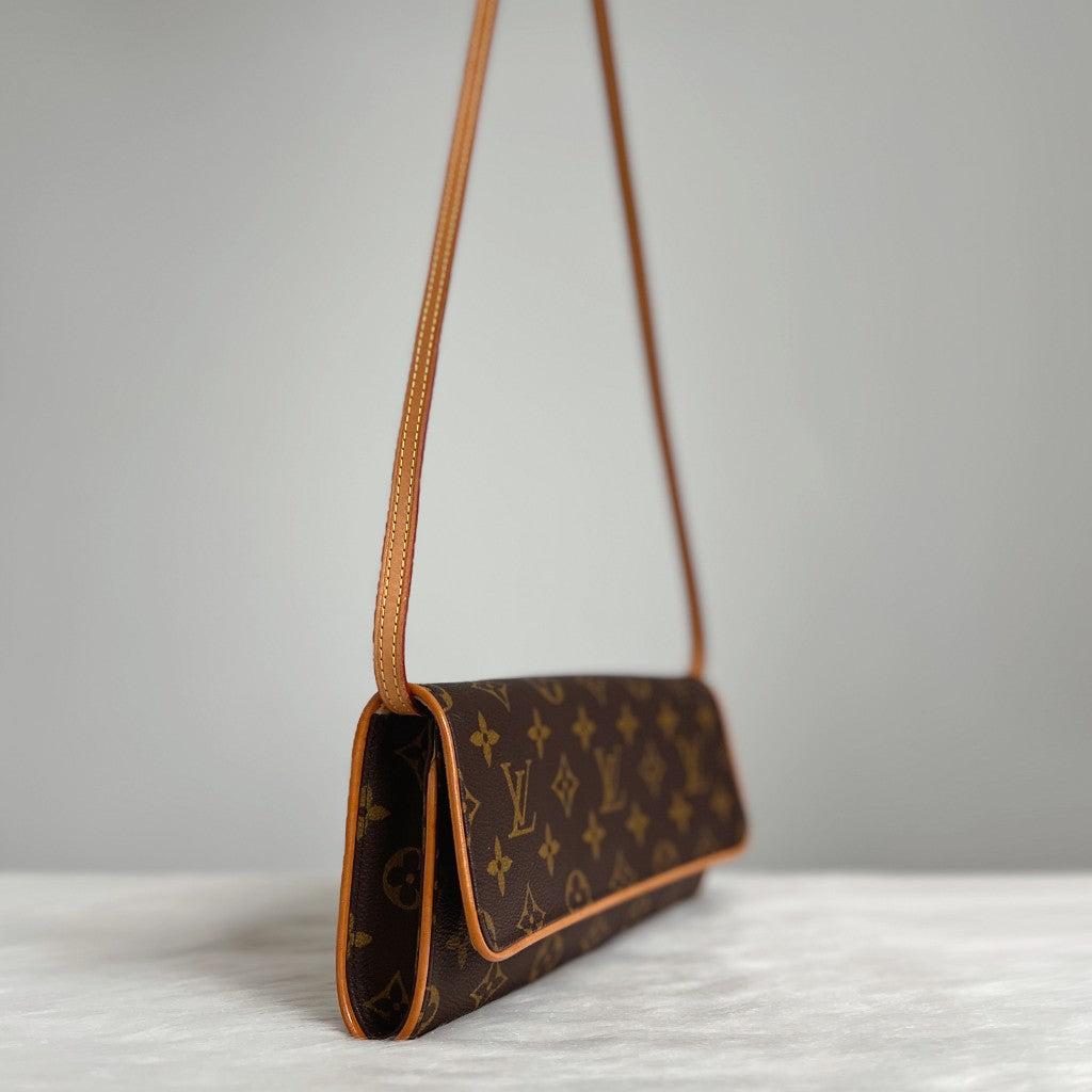 Louis Vuitton Signature Monogram Pochette Twin GM Shoulder Bag Excellent