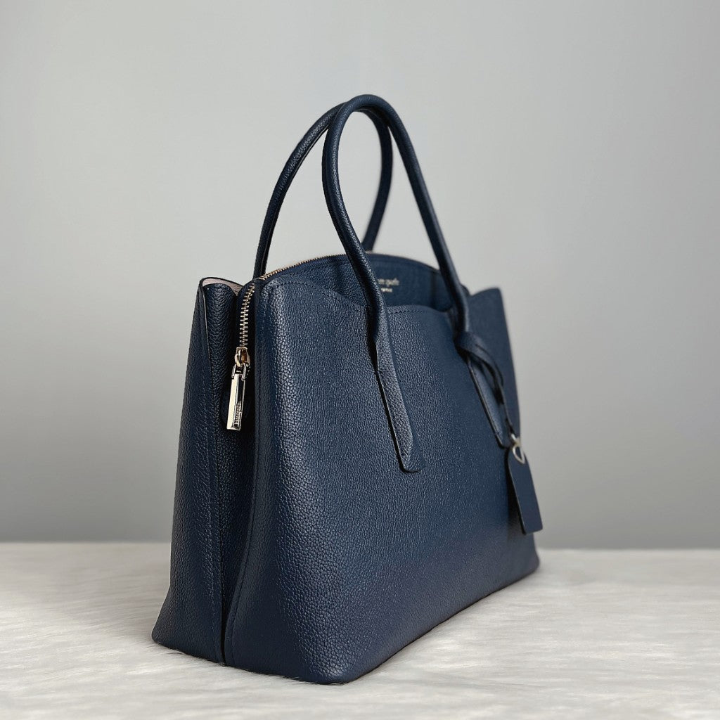 Kate Spade Navy Leather Triple Compartment 2 Way Shoulder Bag Like New