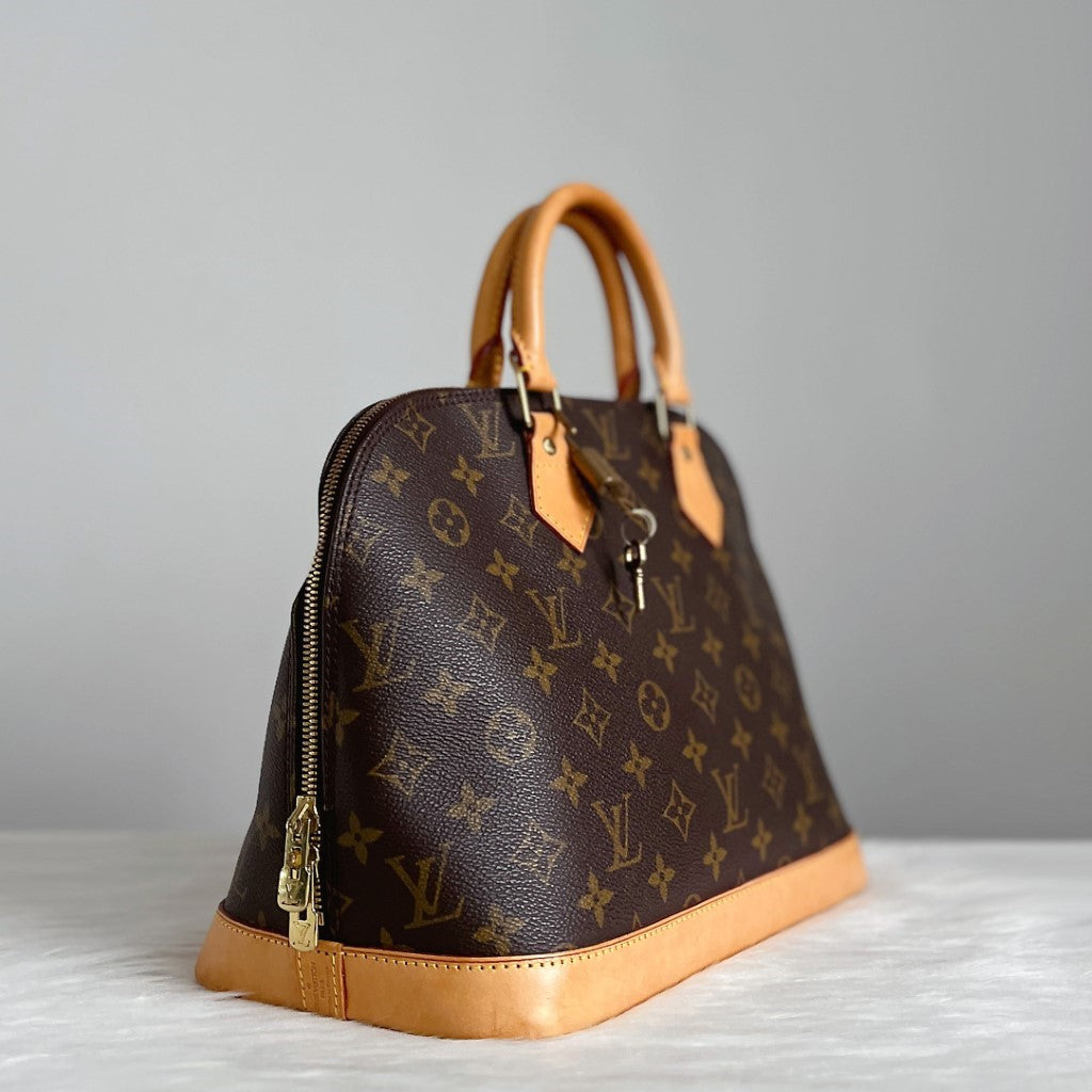 Louis Vuitton Signature Monogram Alma Tote + Lock & Key Excellent