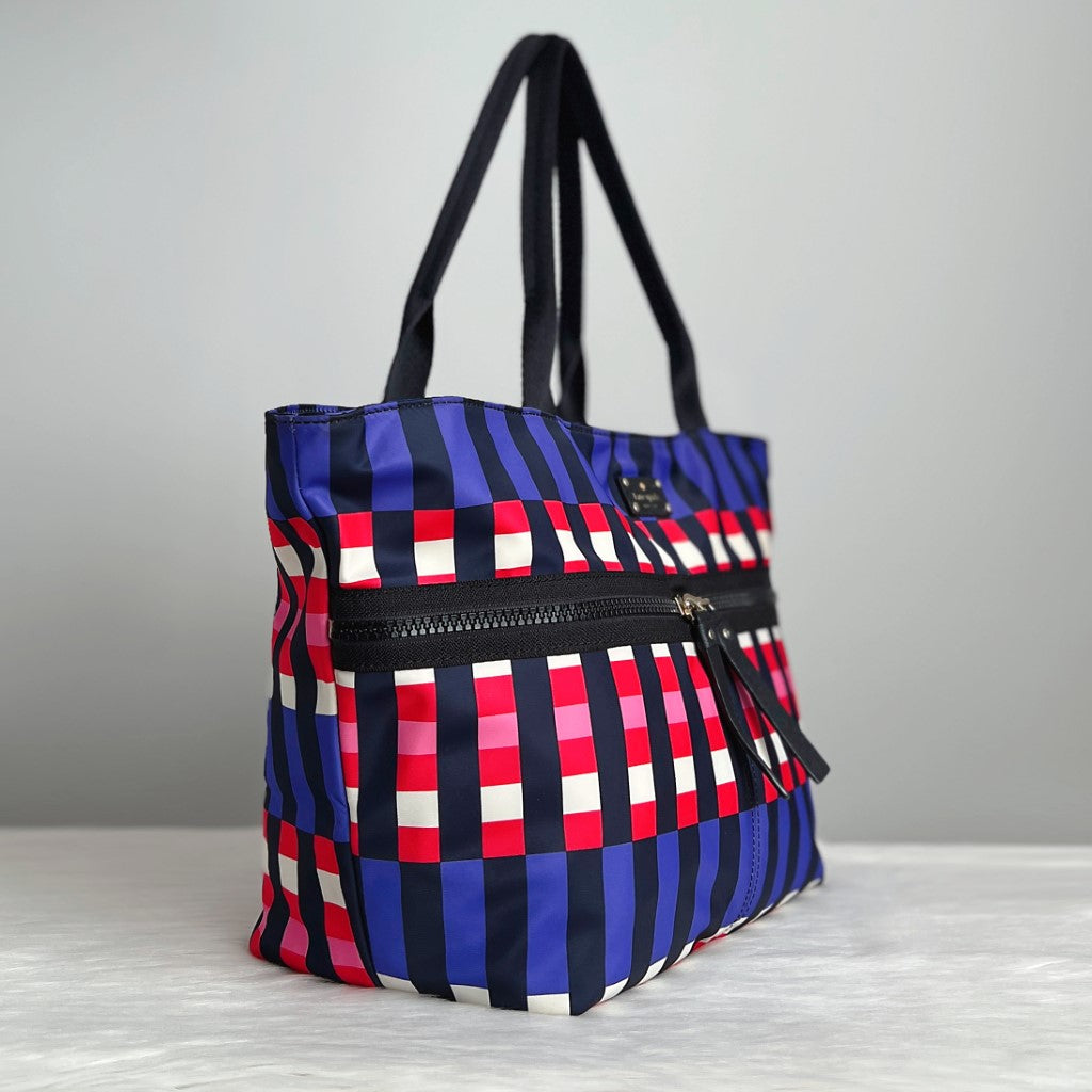 Kate Spade Colour Block Front Logo Large Carryall Shoulder Bag Excellent