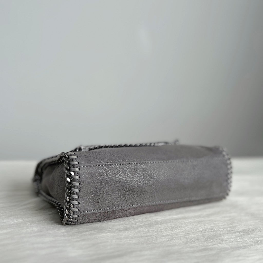 Stella Mccartney Grey Signature Flap Falabella Crossbody Shoulder Bag Excellent