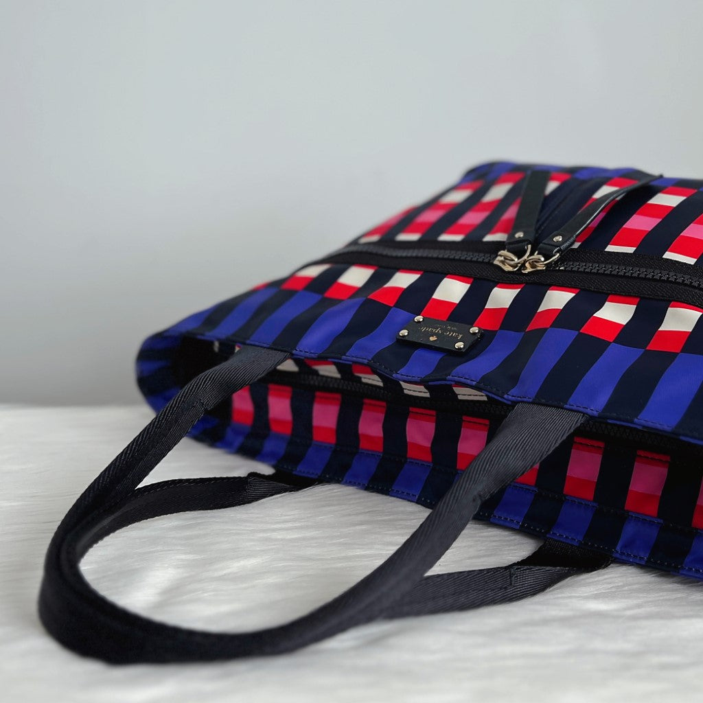 Kate Spade Colour Block Front Logo Large Carryall Shoulder Bag Excellent