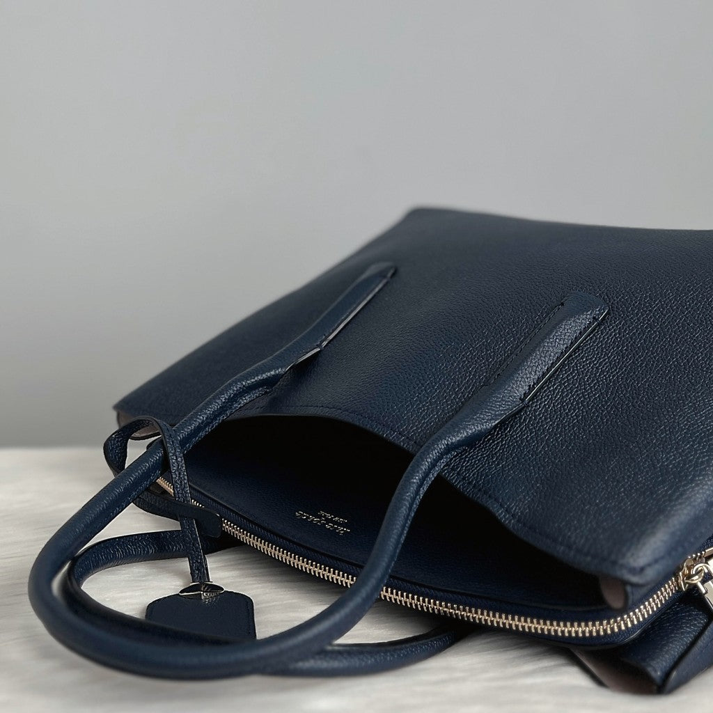Kate Spade Navy Leather Triple Compartment 2 Way Shoulder Bag Like New