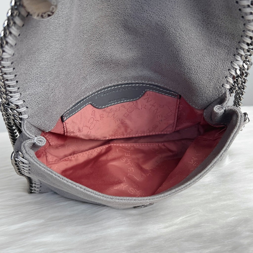 Stella Mccartney Grey Signature Flap Falabella Crossbody Shoulder Bag Excellent